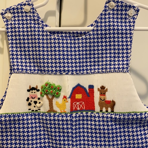 Anavini boys hand smocked farm Jon Jon - Picture 2 of 4